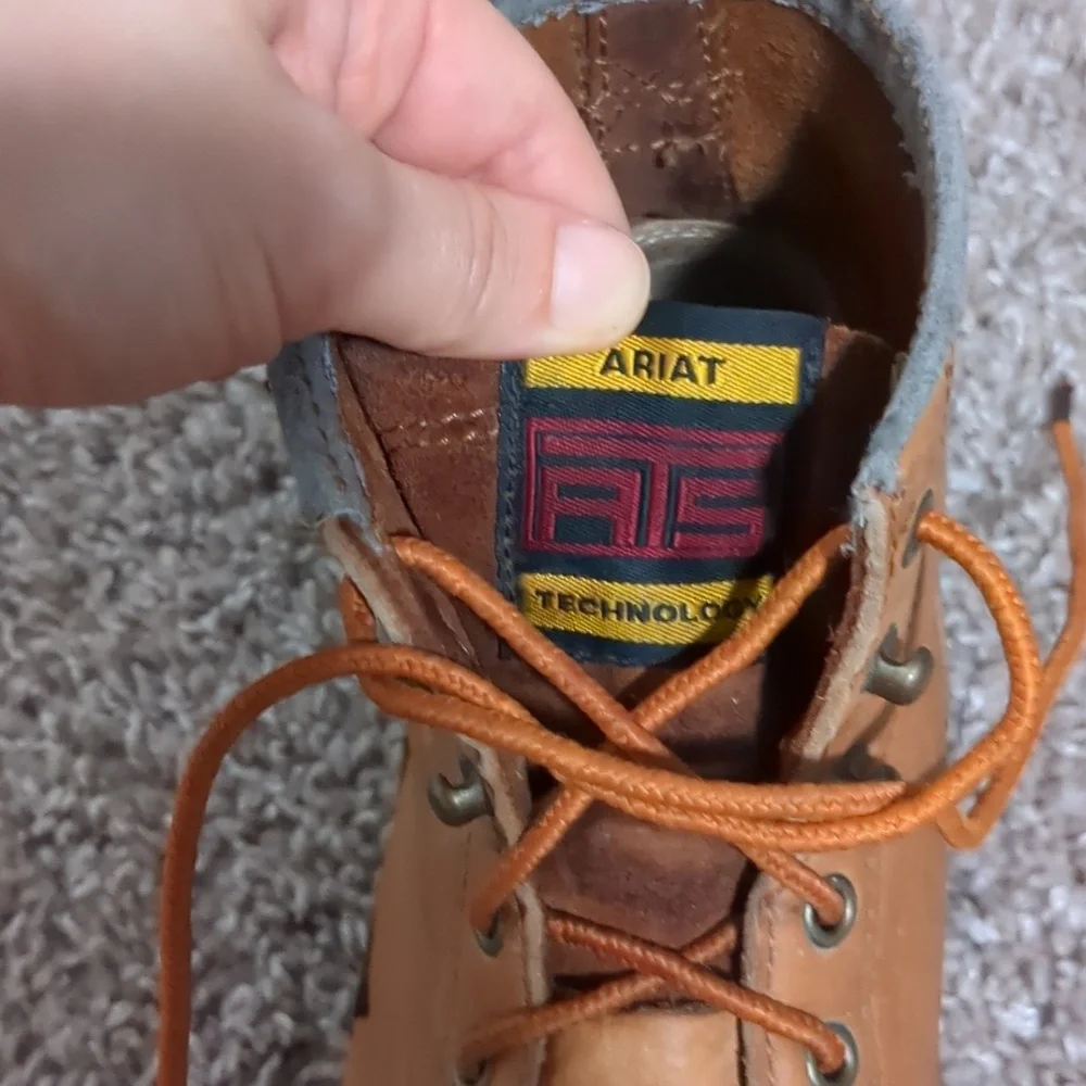 Vintage Ariat Leather Work Lace Up Booties
